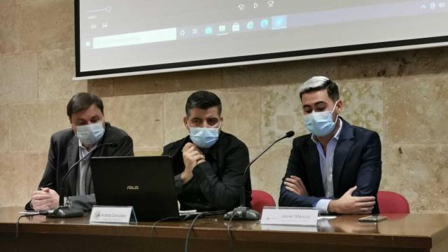 Un momento de la rueda de prensa celebrada en la Casa de la Iglesia