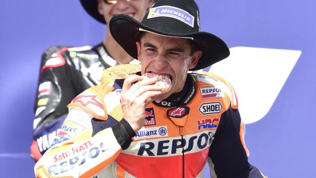 Marc Márquez celebra su victoria en Austin