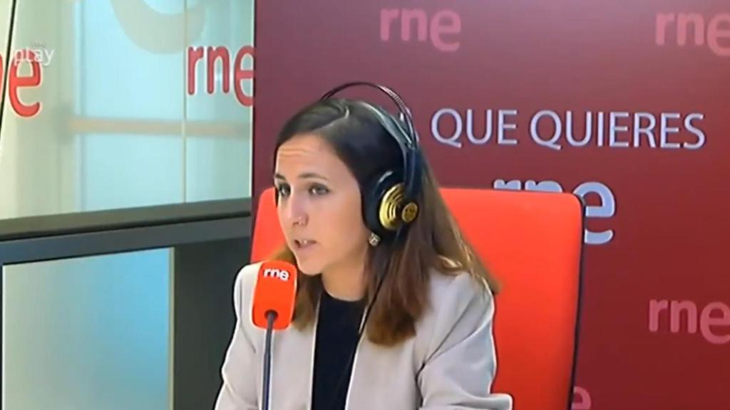 la ministra de Derechos Sociales y Agenda 2030, Ione Belarra, este miércoles en RNE.