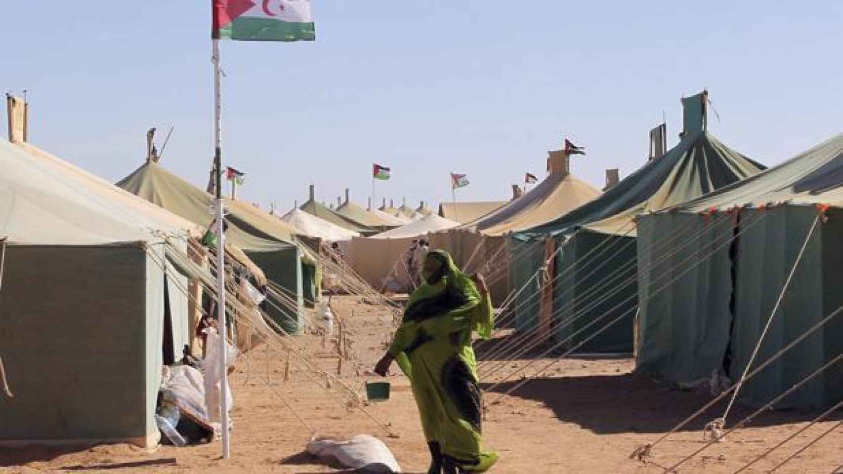 Un campo de refugiados del Sáhara Occidental.