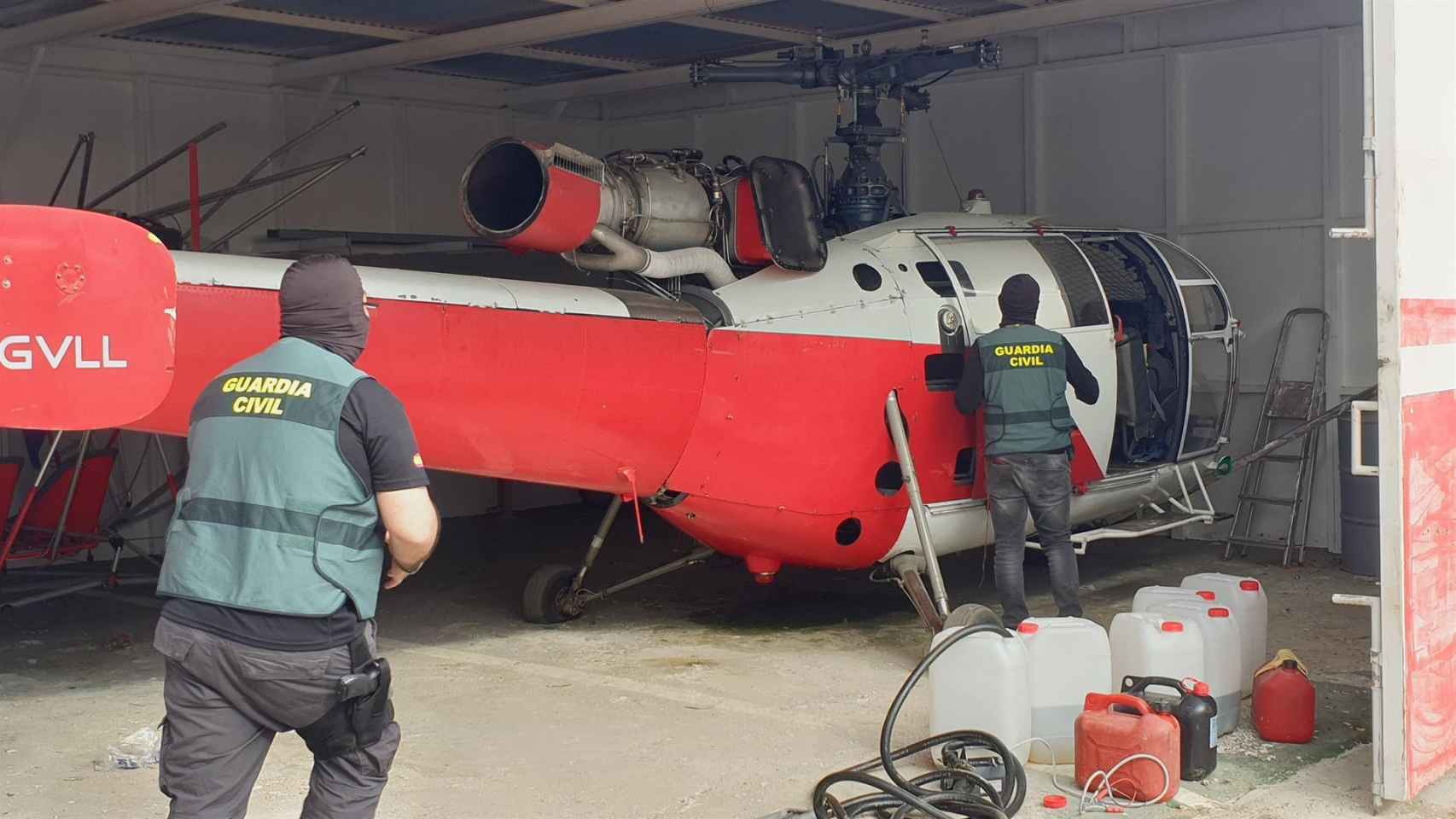 Helicóptero intervenido por la Guardia Civil