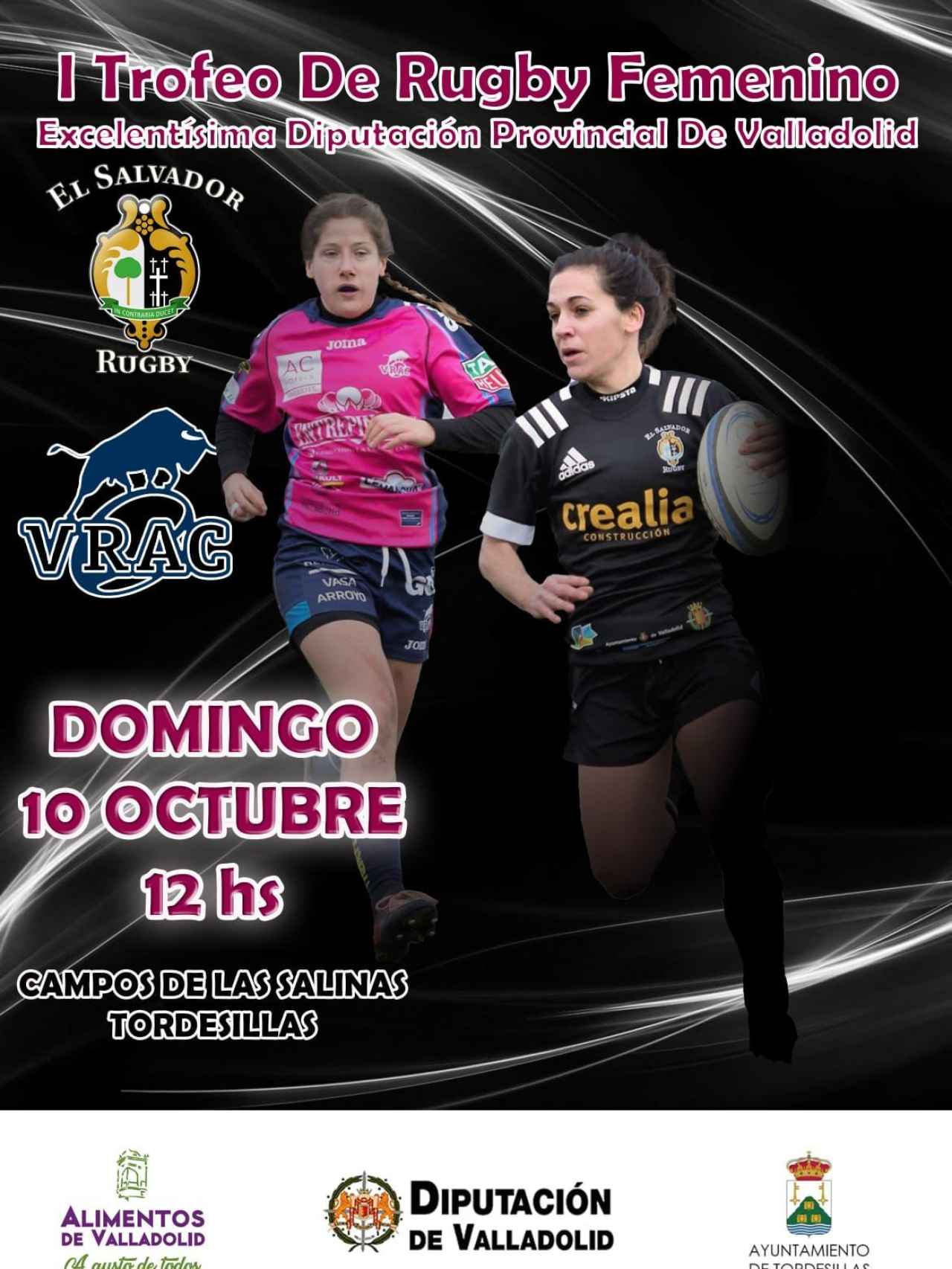 Cartel sobre el I Torneo de rugby femenino de la Diputación de Valladolid