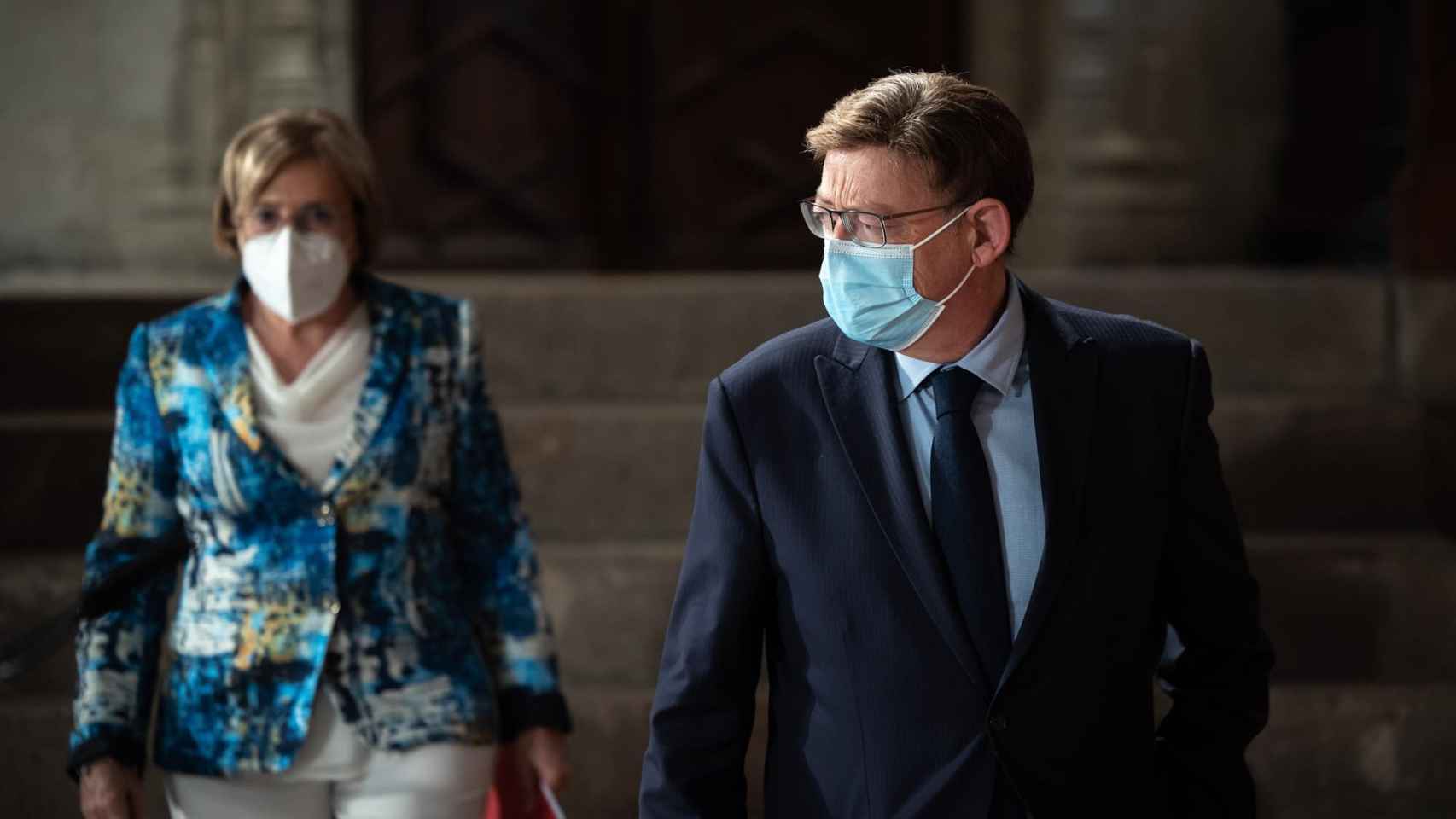 La consellera de Sanidad, Ana Barceló, y el presidente Ximo Puig, el pasado jueves.