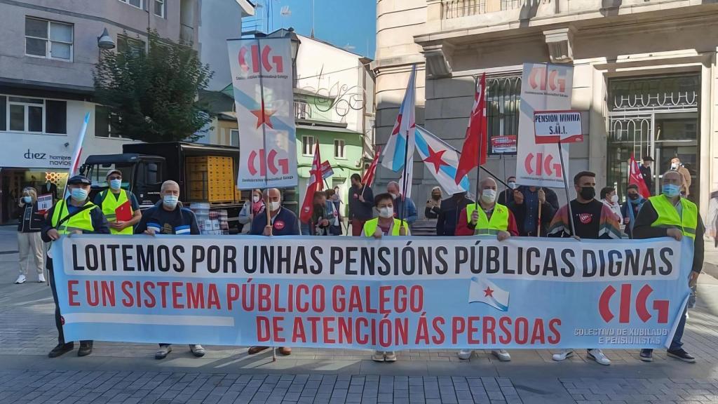 Protesta de los jubilados y pensionistas de la CIG en Lugo.