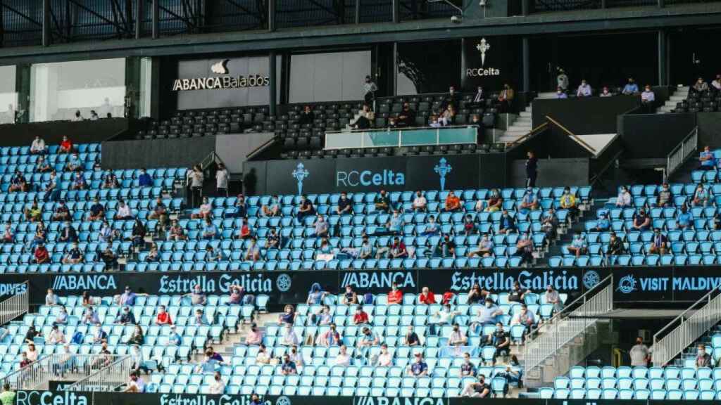 Afición del Celta en Balaídos durante el coronavirus