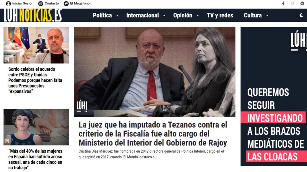 La portada del digital que dirige la ex asistente de Pablo Iglesias Dina Bousselham.