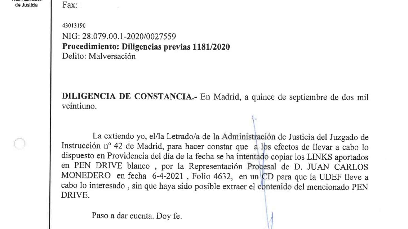 El Juzgado no logra abrir el pendrive aportado por Juan Carlos Monedero.