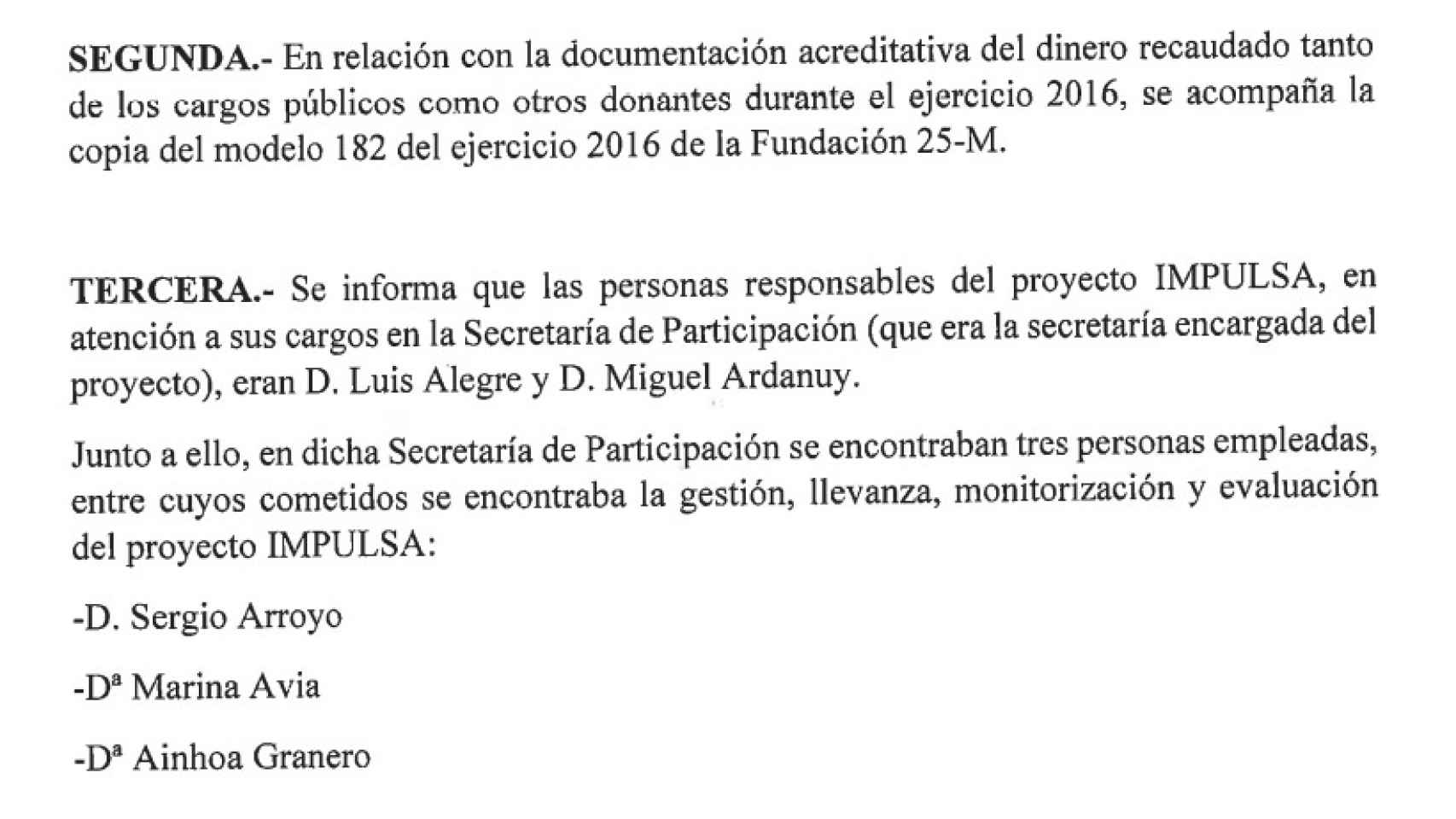 El escrito dirigido por Podemos al juez Escalonilla el pasado 18 de julio.