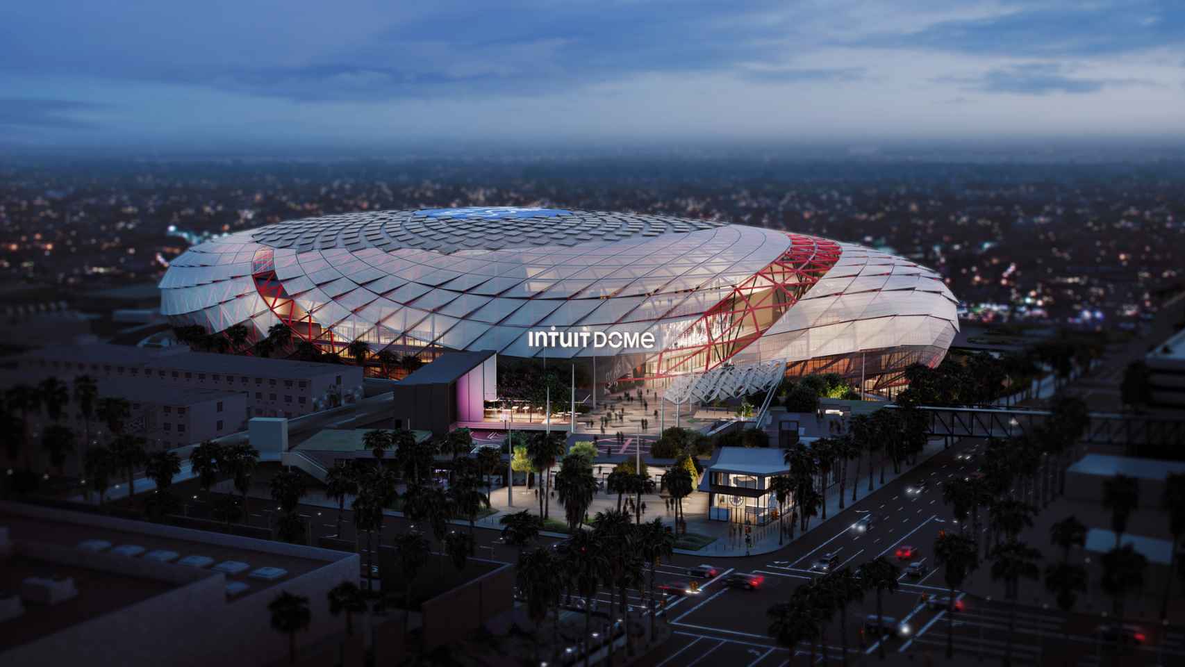 Simulación del Intuit Dome, el nuevo pabellón de Los Angeles Clippers