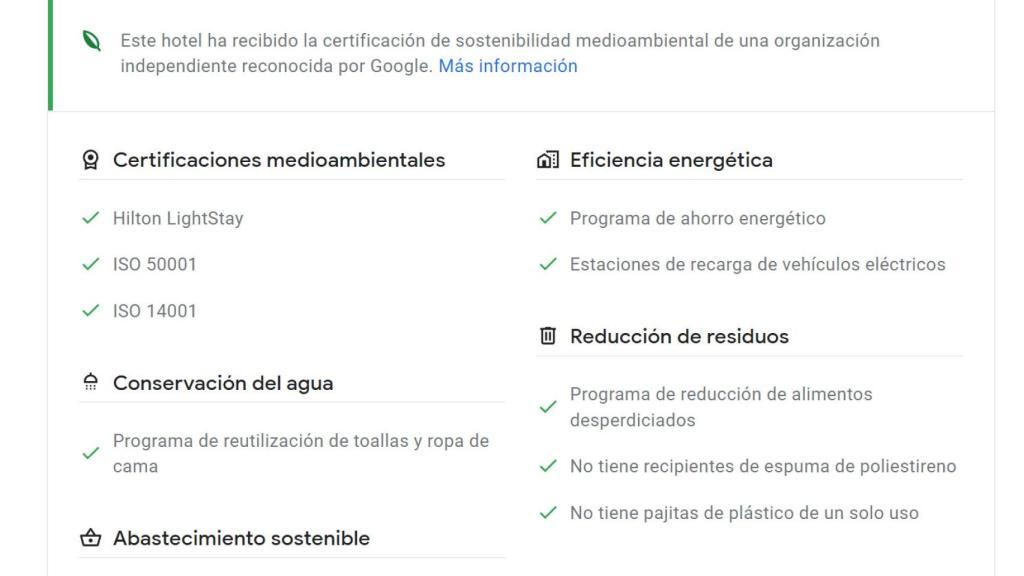 Google muestra los hoteles más sostenibles