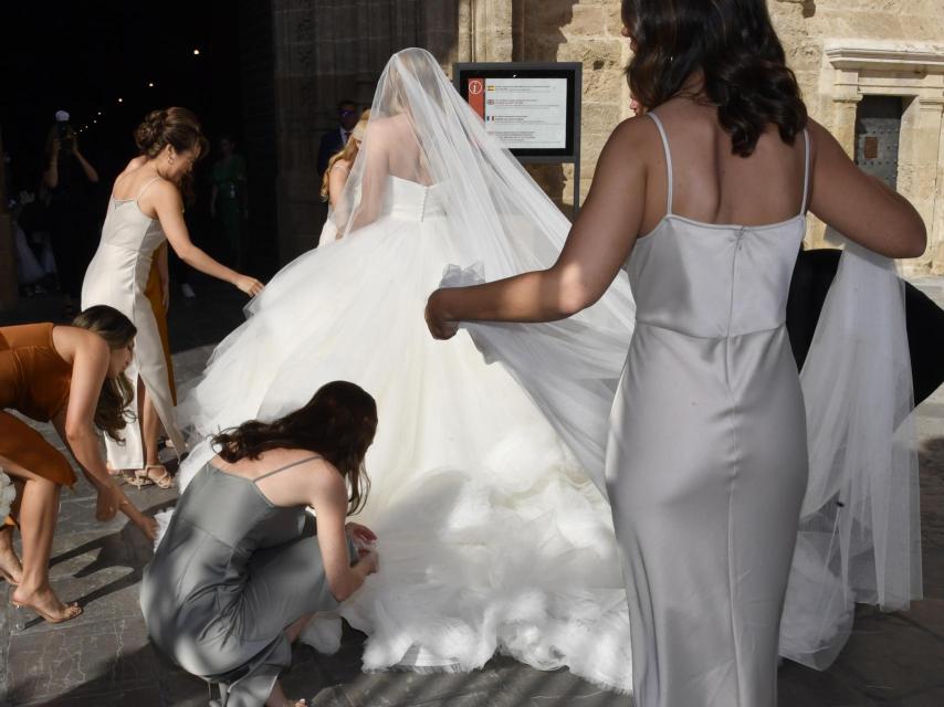 Sophie Karoly a su llegada a la Catedral de Sevilla.