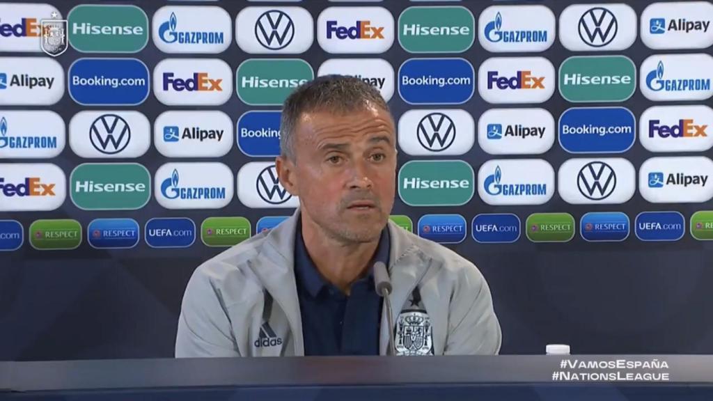 Luis Enrique en rueda de prensa antes de la final de la Nations League