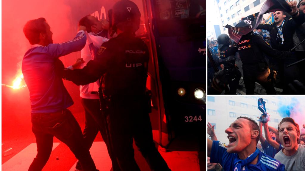 Disturbios en la previa del Oviedo - Sporting