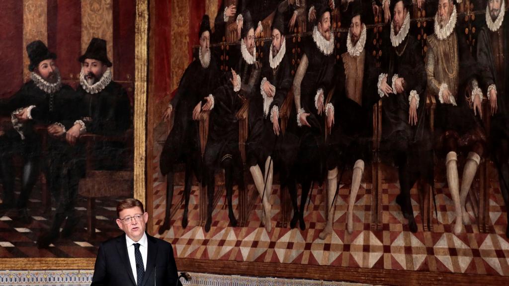 El presidente de la Generalitat, Ximo Puig, durante su discurso institucional con motivo del Día de la Comunidad Valenciana.