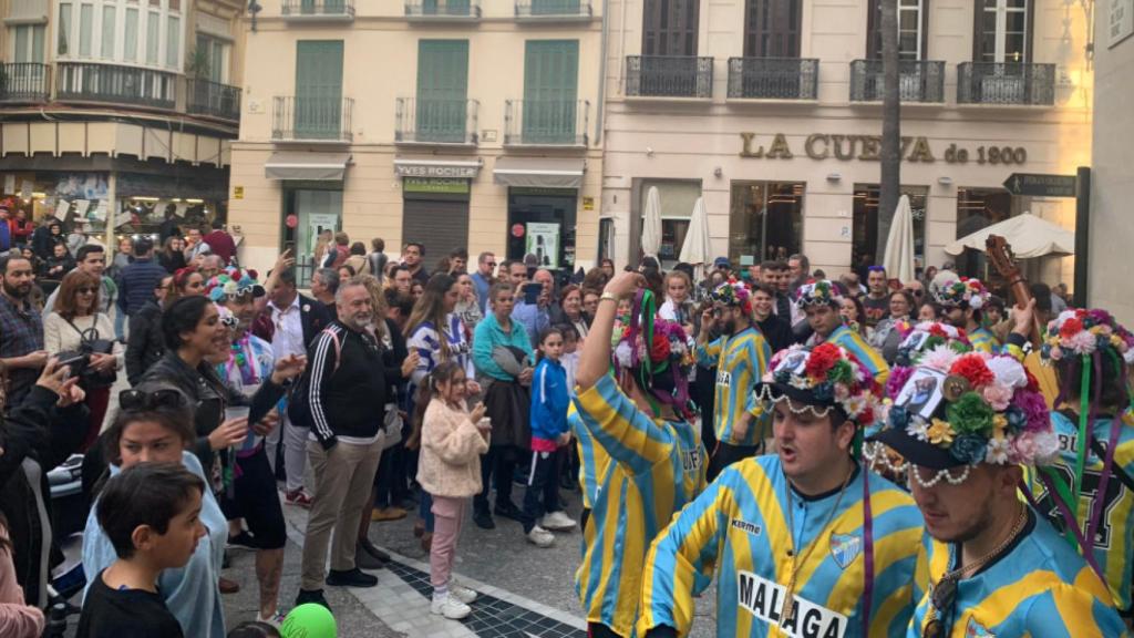 Los Malagüitas actuando en Félix Sáenz el día del Vía Crucis en 2020.