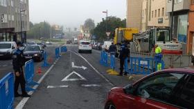 Rotura de una tubería en la cuosta de A Tapia.