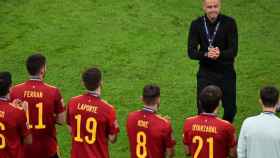 Luis Enrique anima a sus jugadores tras la final de la Nations League