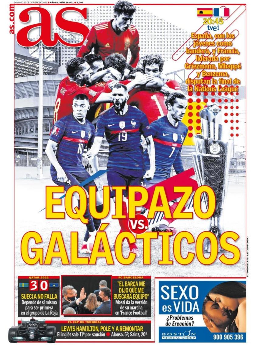 La portada del diario AS (10/10/2021)