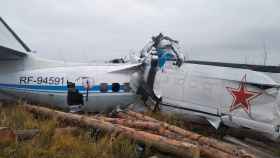Imagen del avión accidentado en Rusia.
