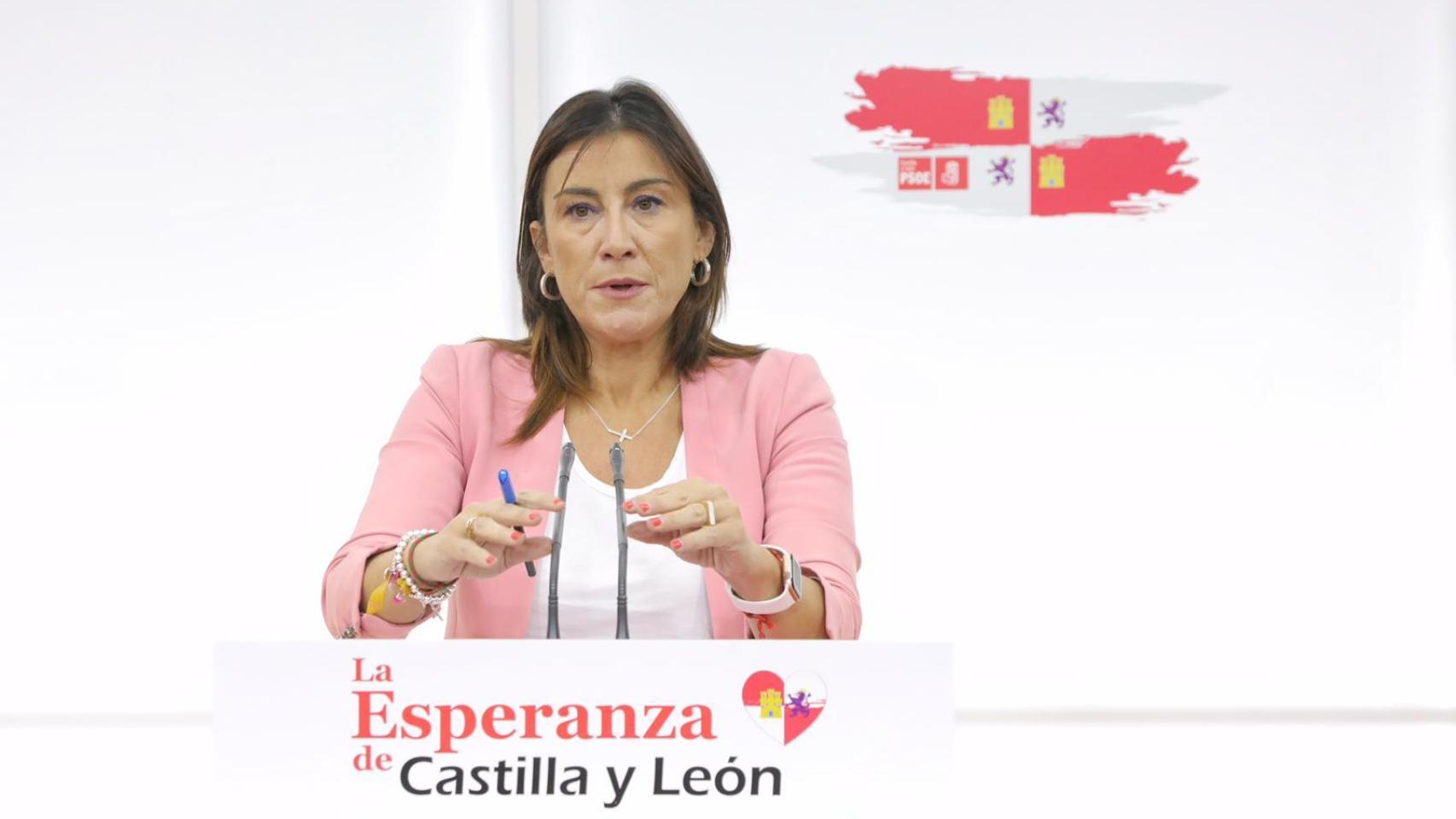 La socialista Ana Sánchez durante la intervención