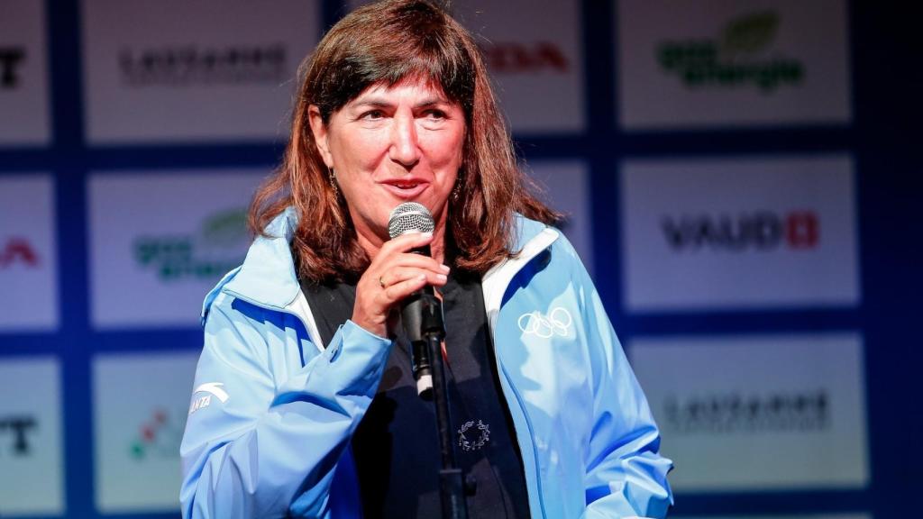 Marisol Casado, durante un acto de la Unión Internacional de TRiatlón