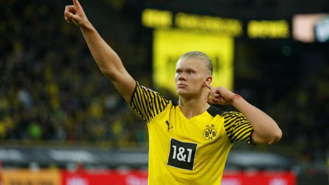 Haaland celebra un gol con el Borussia Dortmund