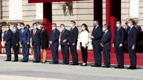 Presidentes autonómicos durante el acto militar por los actos del 12 de octubre de 2020