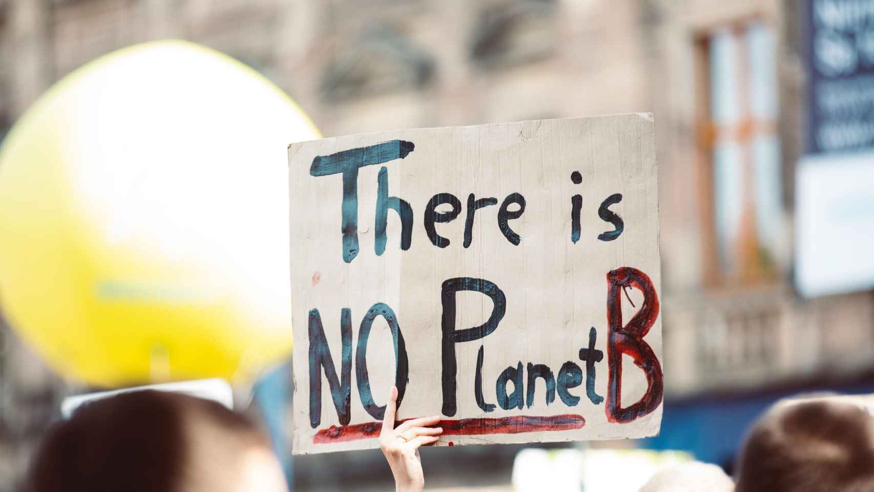 Cartel de no hay planeta B en una de las marchas por el clima