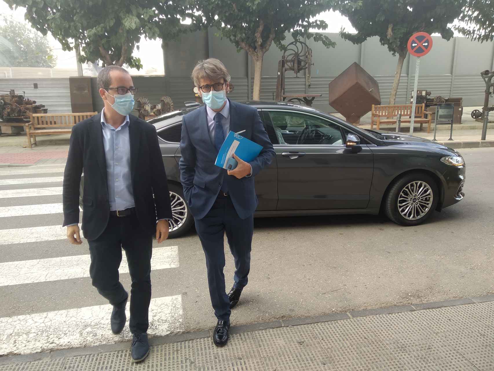 El consejero de Hacienda, Luis Alberto Marín, este lunes, a su llegada a la sede de Fremm.