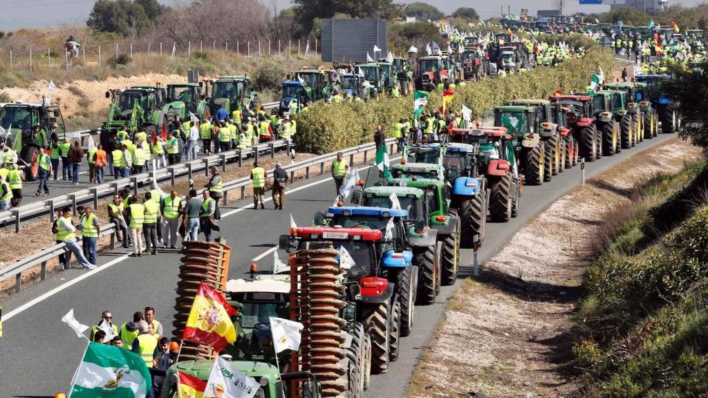 Una tractorada de agricultores y ganaderos en una imagen de archivo.