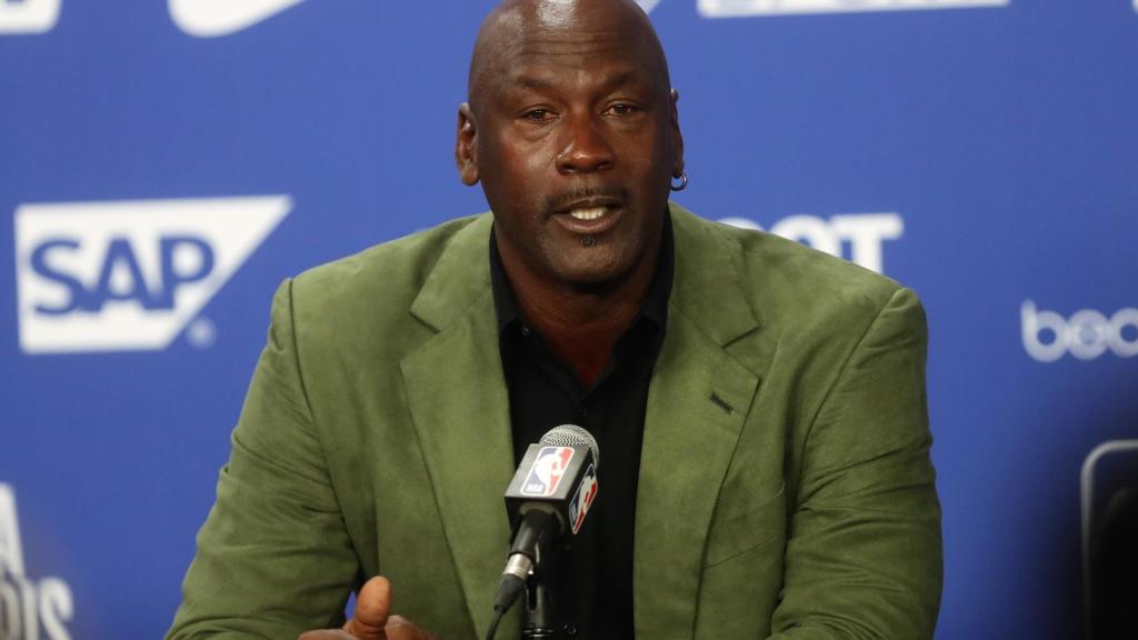 Michael Jordan, durante una rueda de prensa