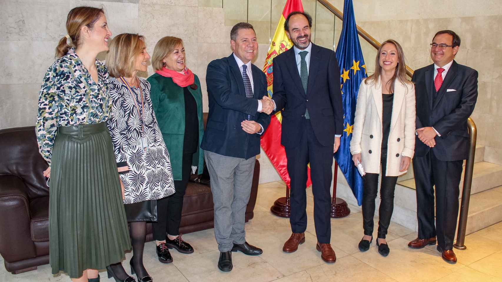 Reunión de García-Page con el embajador de la Representación Permanente de España ante la UE, en Bruselas. Foto: JCCM