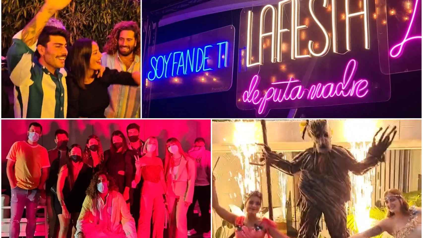 Capturas de stories en Instagram de la fiesta de 3 monos.