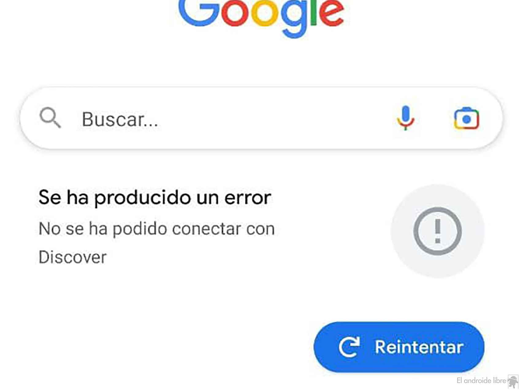 Google Discover no funciona