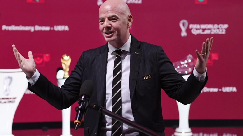 Gianni Infantino, durante el sorteo de la fase de clasificación del Mundial 2022 de la UEFA