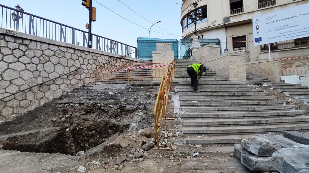 Obras en la Tribuna de los Pobres.