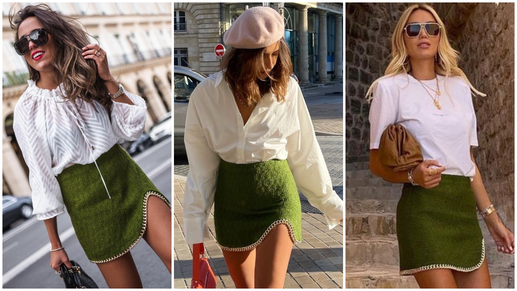 'Influencers' con diferentes propuestas de la falda de Zara.