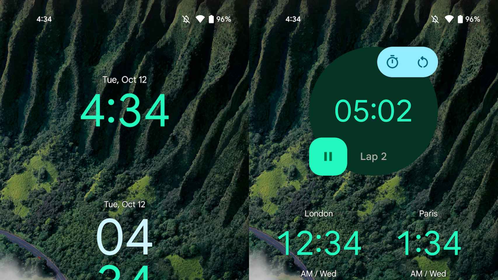 Nueos widgets en la app Reloj de Google