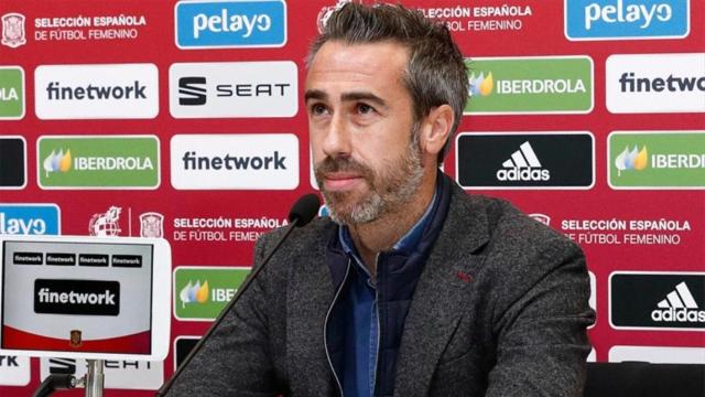 Jorge Vilda, en rueda de prensa con la selección española de fútbol femenino