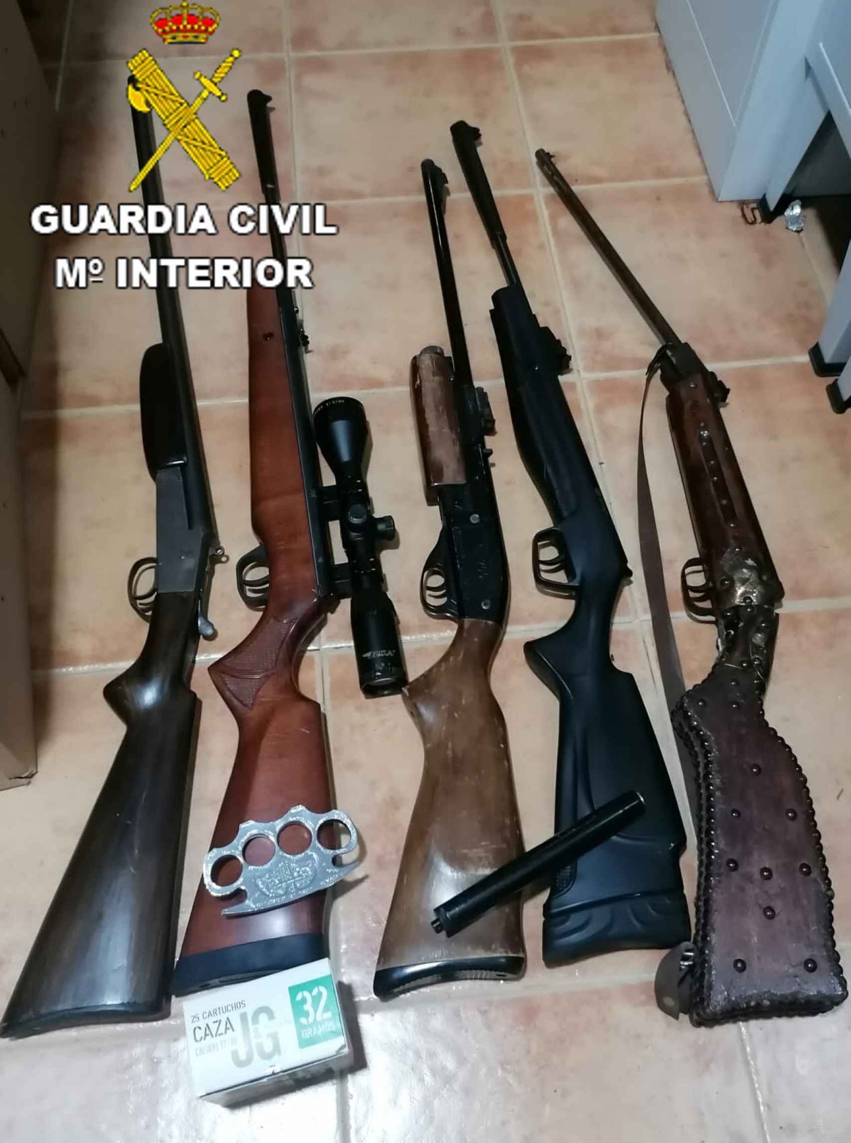 Armas incautadas en Los Navalmorales (Toledo)