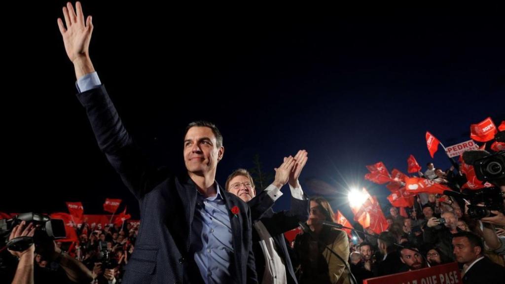 Pedro Sánchez y Ximo Puig, juntos en un acto de partido.