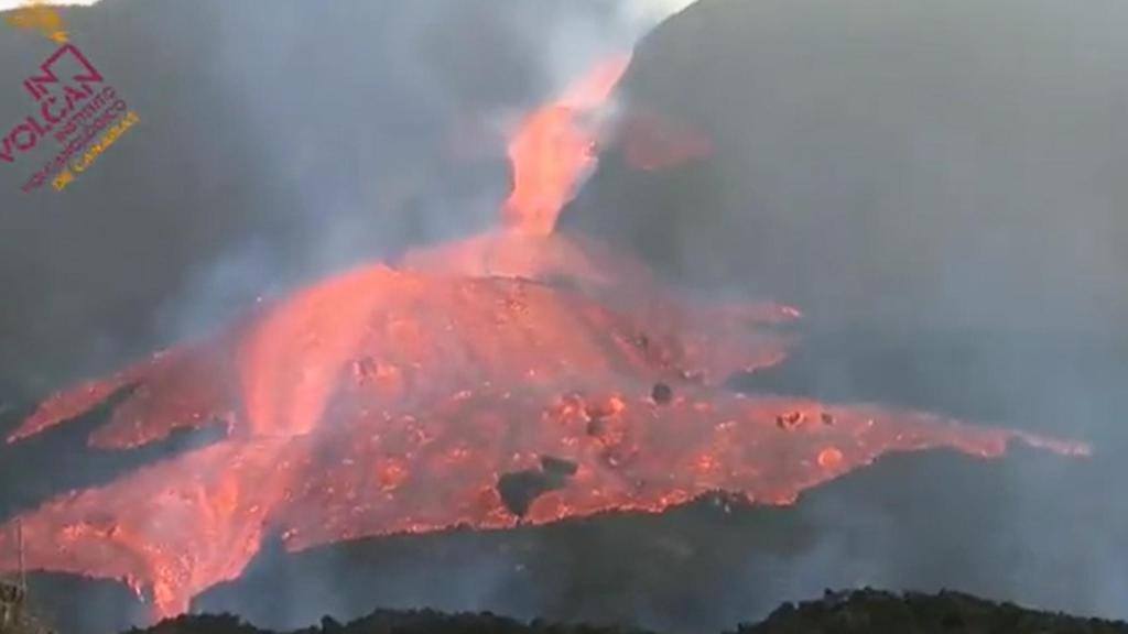 Desborde de la lava.