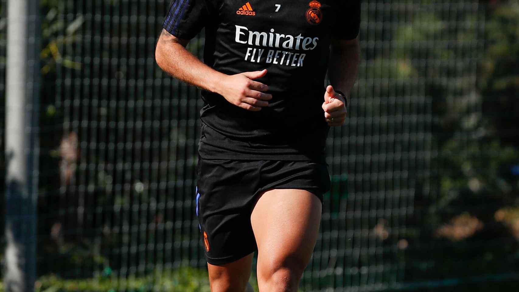 Eden Hazard, en el entrenamiento del Real Madrid
