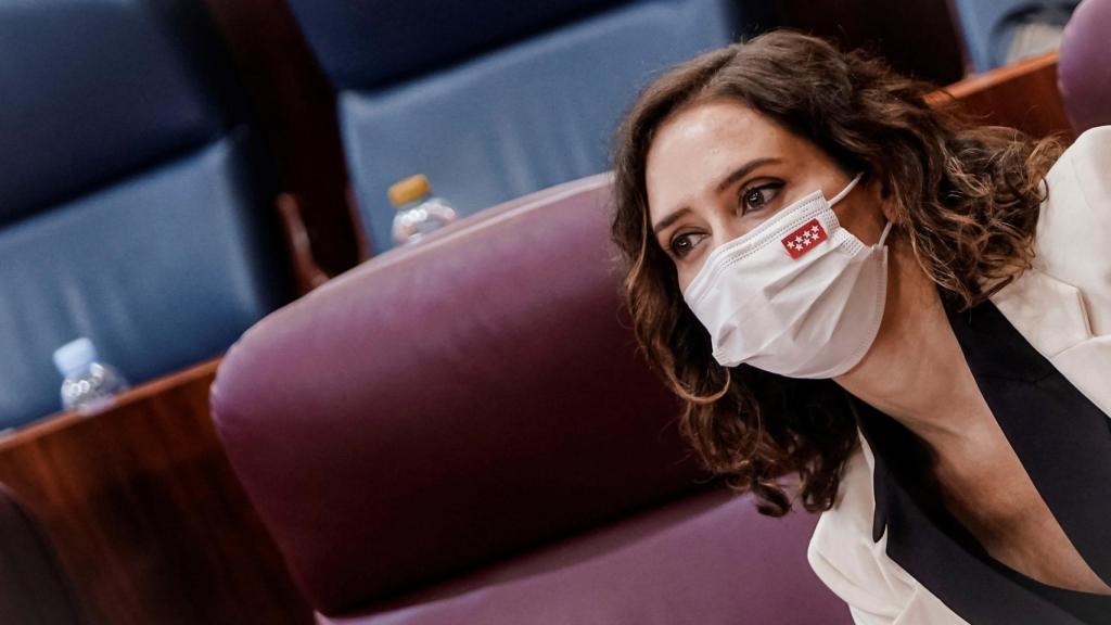 La presidenta madrileña, Isabel Díaz Ayuso durante el pleno celebrado este jueves en la Asamblea de Madrid.