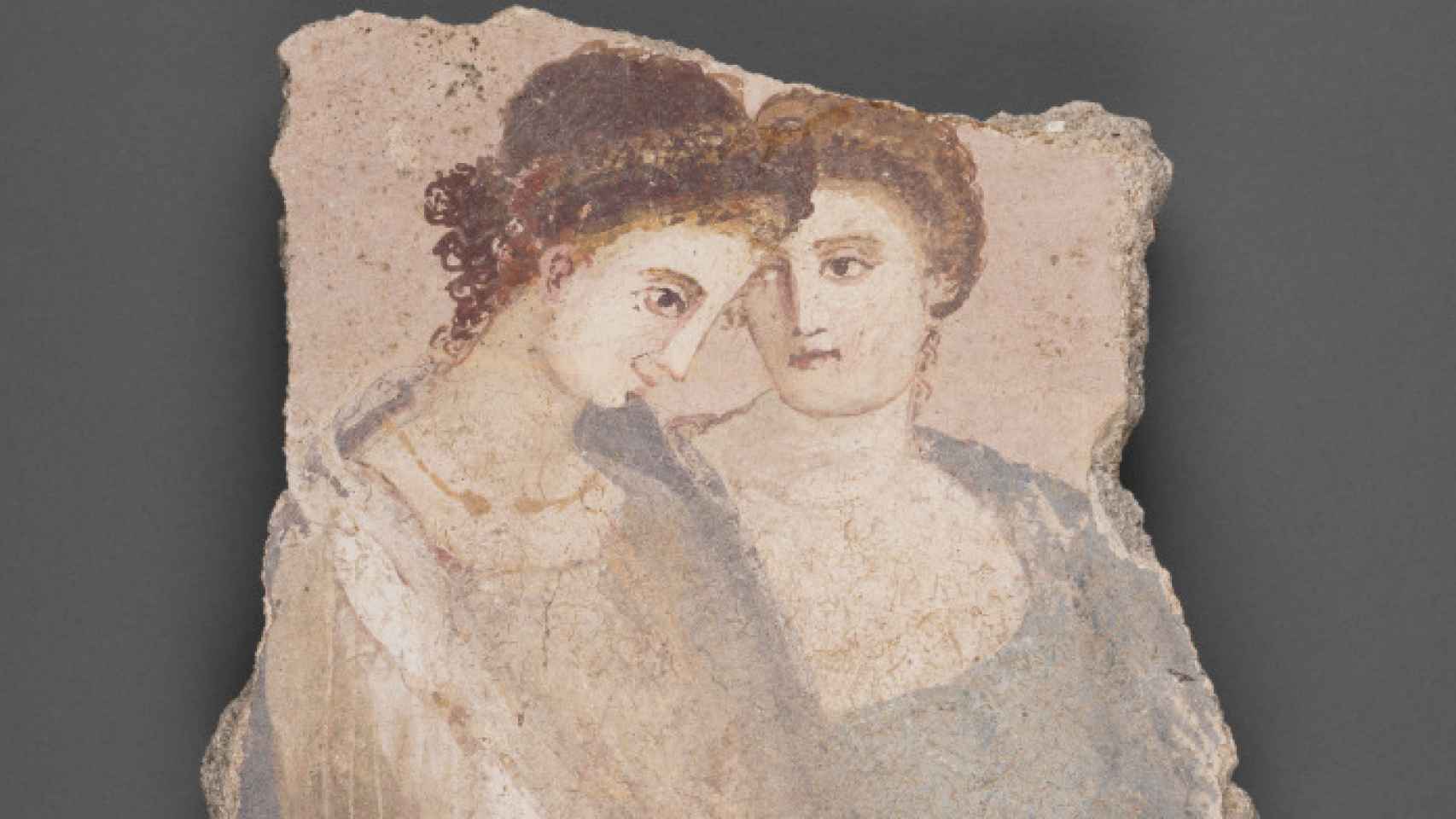 Fresco romano del siglo I d.C. que representa a dos mujeres.