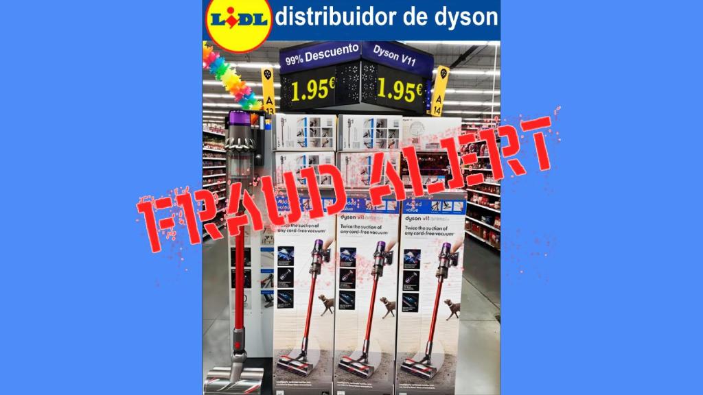 El chollo falso de Lidl que circula en WhatsApp ofrece un aspirador Dyson por 2 euros.