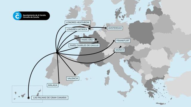 A Coruña saca a concurso público ocho rutas desde el aeropuerto de Alvedro