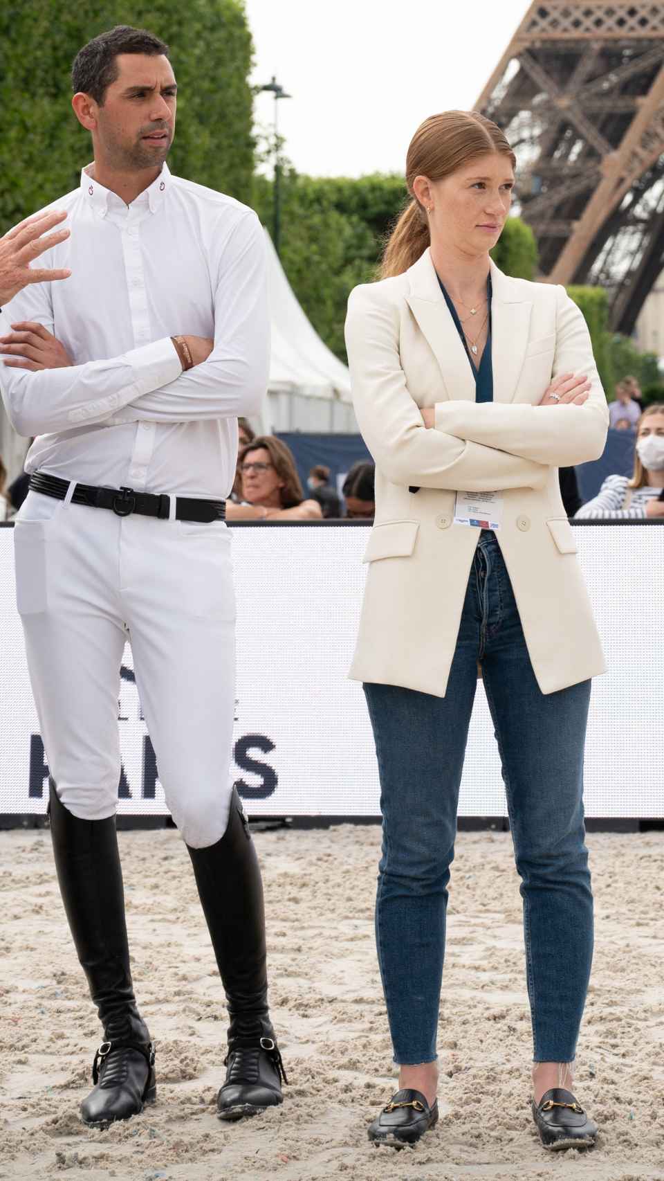 Jennifer Gates y Nayel Nassar, en un torneo de equitación.