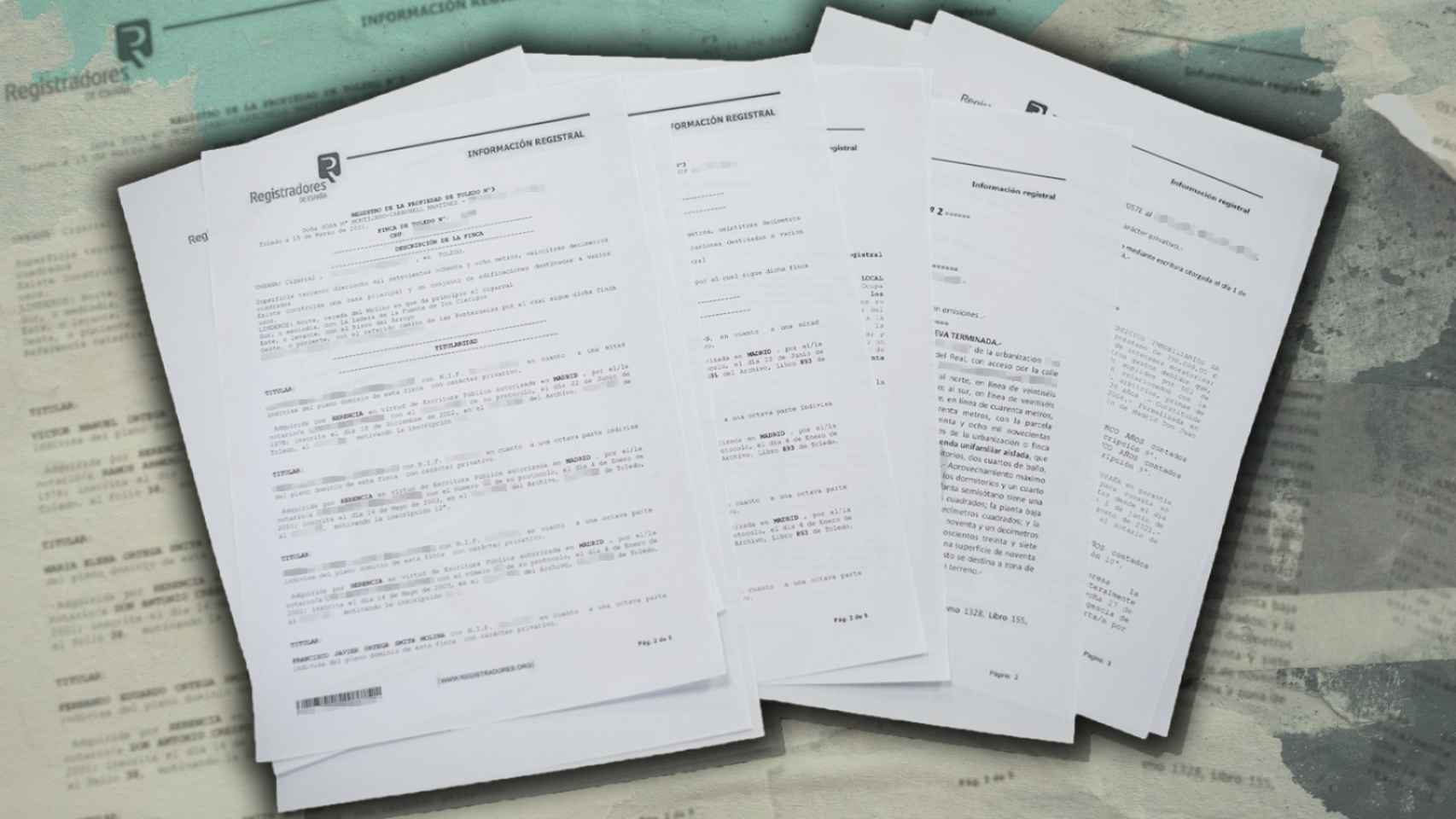 Las notas simples del Registro de la Propiedad que acreditan todas las posesiones de la familia Ortega Smith.