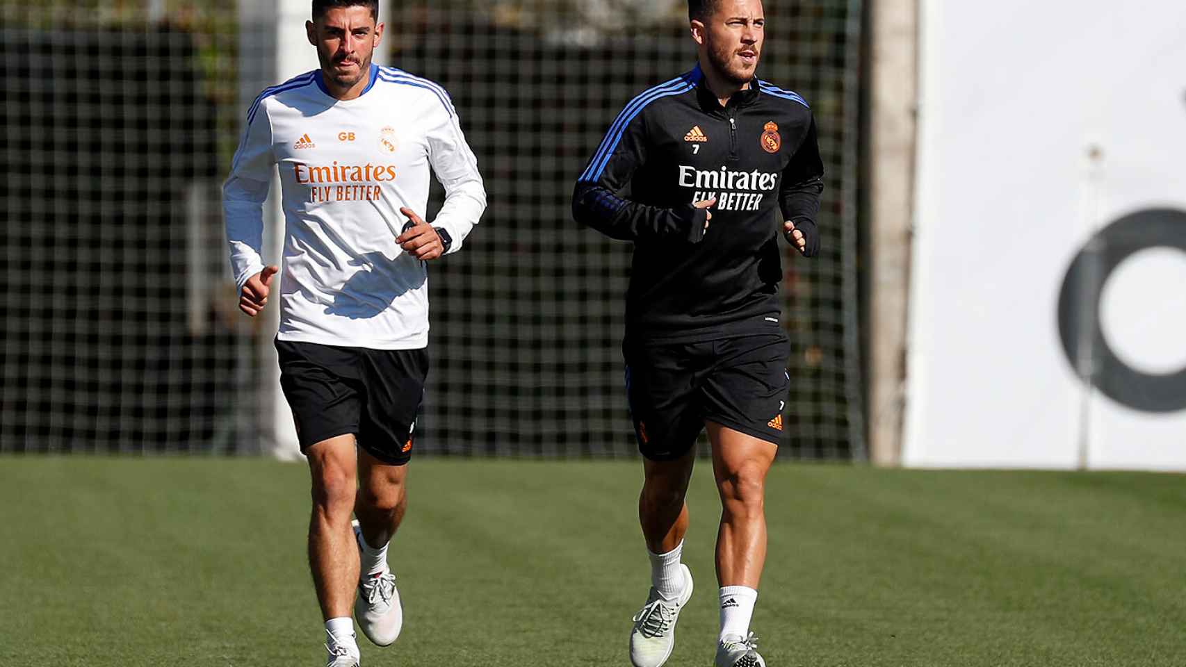 Fede Valverde y Eden Hazard, durante un entrenamiento del Real Madrid